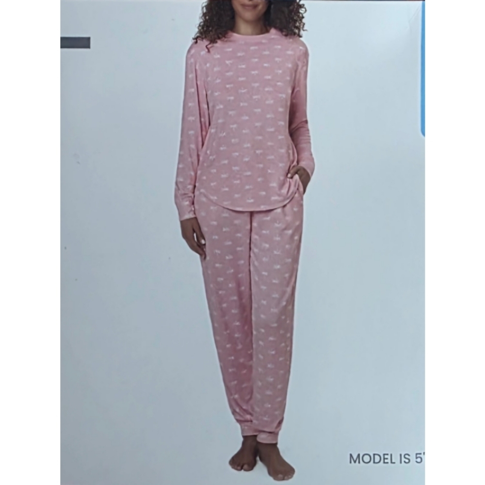 LOFT Pink Women's Pajama Set with Fun Print